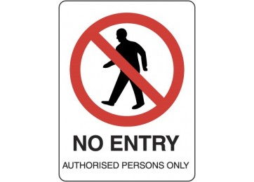 METAL SIGN NO ENTRY- 450 X 300MM