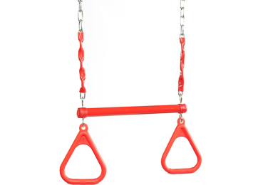 KIDS PLAY RED TRAPEZE W/ RINGS